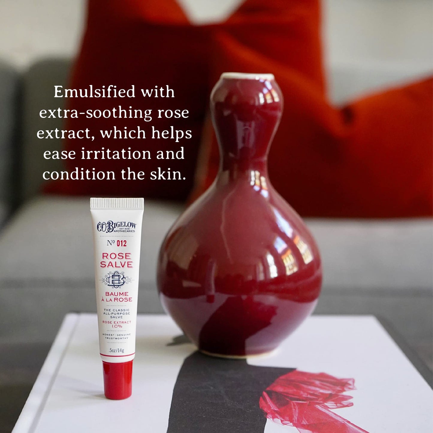 C.O. Bigelow Rose Salve Tubes, Pack of 3 Lip Balm Tubes, All Purpose Salve for Lips, Cuticles, Hands & Dry Skin, Lip Balm Set, 0.5 oz