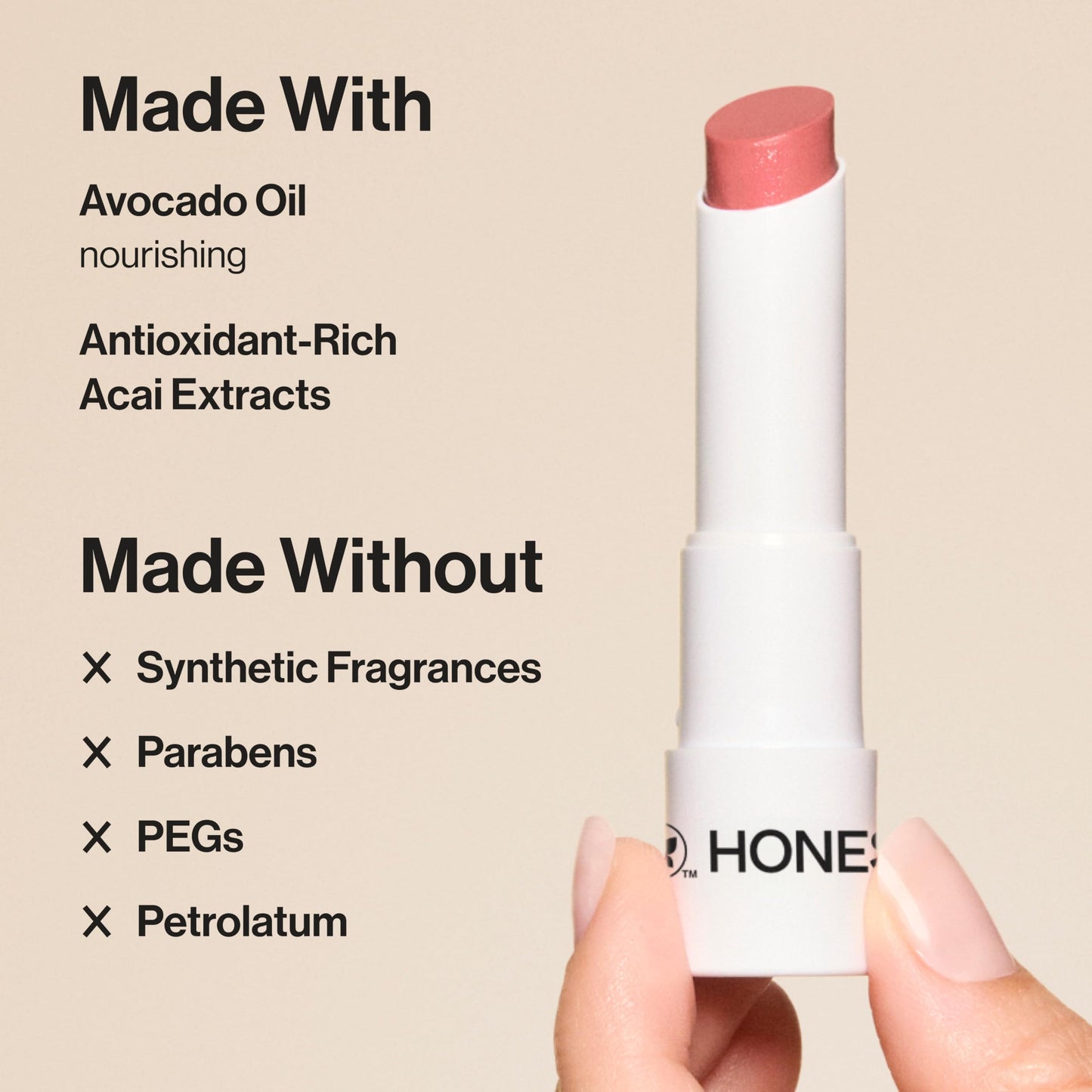 Honest Beauty Moisturizing Vegan Tinted Lip Balm, Antioxidant-Rich, Acai Extracts, Avocado Oil, Cruelty and Paraben-Free, Lychee Fruit