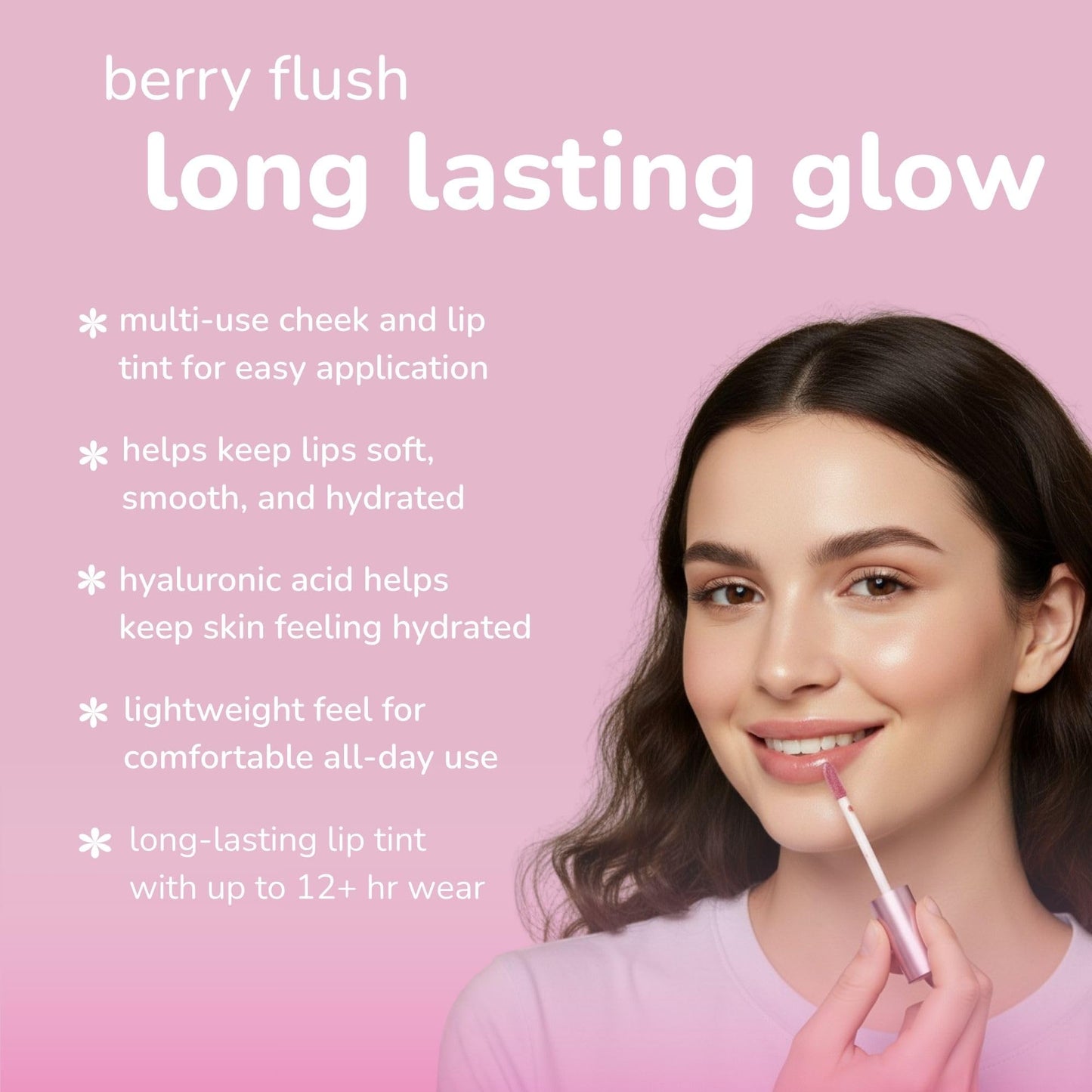 The Crème Shop My Melody Juice Tint - Lip & Cheek Stain - 12 Hour Lip Tint & Liquid Blush for Cheeks -Long Lasting, Waterproof, Buildable Formula