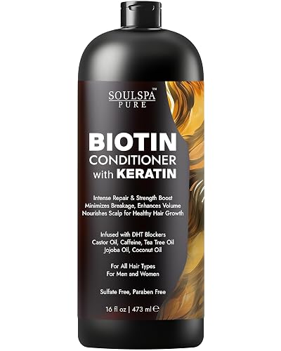 Biotin Conditioner with Keratin - Intense Repair & Strength Boost Formula - Nourishes Scalp for Healthy Hair Growth, with Tea Tree Oil & DHT Blockers