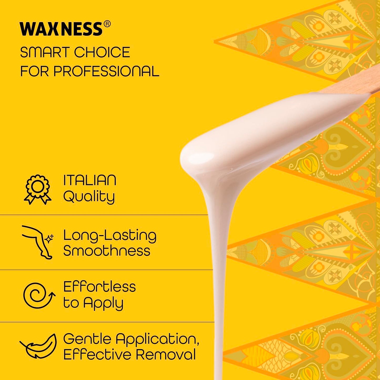 Waxness Russian Pearl Hard Wax Beads 1 lb (453 g) - Rosin-Free Stripless Hard Wax with Creamy Texture and Skin Visibility, Professional Use - Made in Beauty and Personal Care Wax Necessities