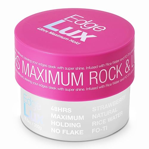 Lux Collection Edge Control Gel for 4C Hair - 48 Hour Maximum Hold Edge Control, Edge Lux with Castor Oil, Keratin & Biotin, Non-Flaking Styling Gel