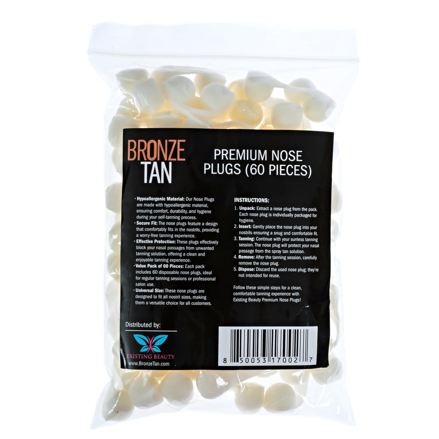 Bronze Tan Disposable Nose Filters for Professional Spray Tan - 60 Pieces, Spray Tanning Supplies - Also Ideal for Allergies & Dust - Spray Tan Nose