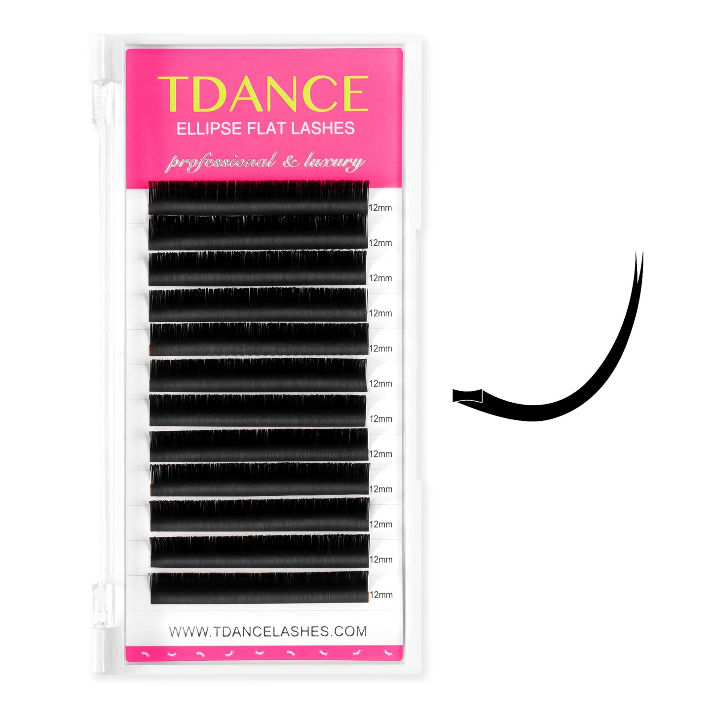 TDANCE Classic Lash Extensions Flat Lashes Eyelash Extensions 0.15mm D Curl Ellipse Eyelash Extensions 8mm Mixed Black Matte Individual Lashes Salon