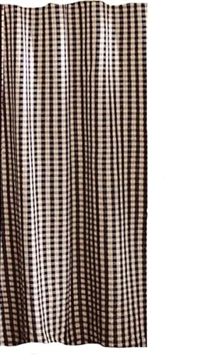 Heritage House Check Black and Nutmeg 72" x 72" Shower Curtain by Raghu