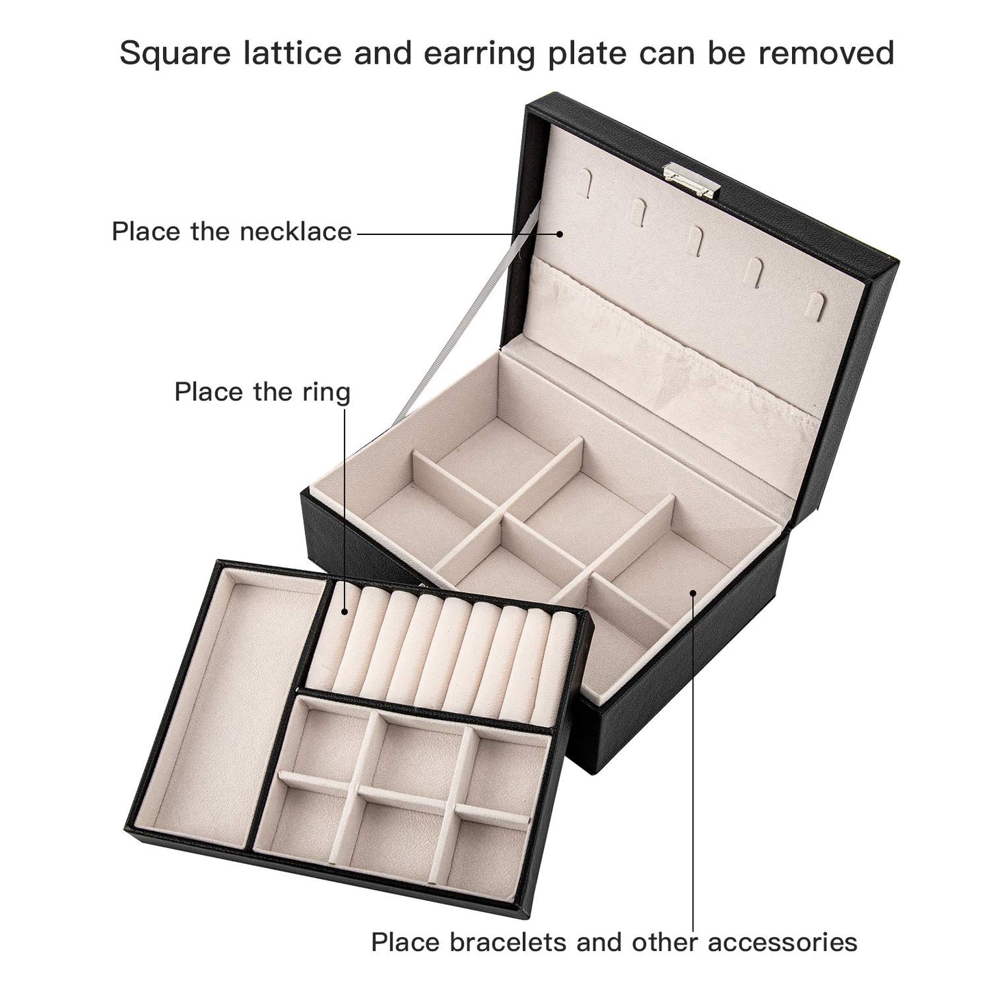 Jewelry Box for Necklace/Ring/Earring/Bracelet,Travel Jewelry Organizer,Big Jewelry Case,Portable Jewellery Box for Women/Girls/Mens