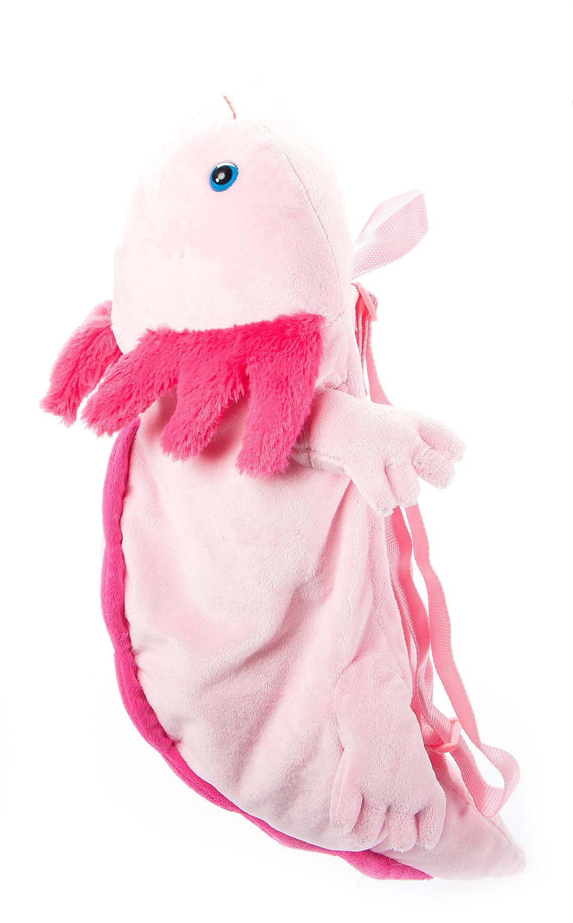 The Petting Zoo Axolotl Stuffed Animal Plushie Backpack, Gifts for Kids, Sealife Animal Toy, Pink Axolotl Plush Toy Book Bag, 20 inches