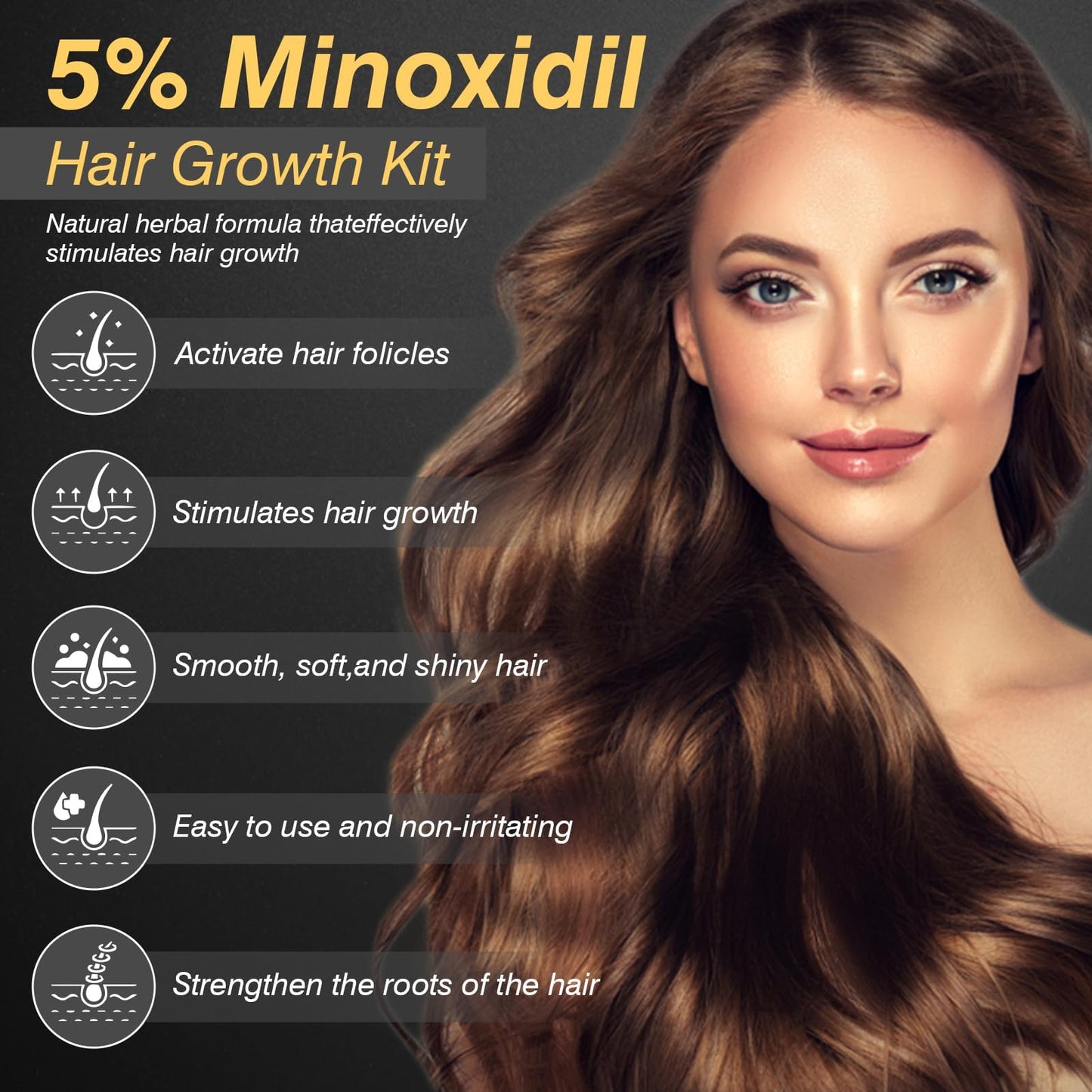 5% Minoxidil Hair Growth for Men and Women, Minoxidil Hair Growth Serum, Promotes Hair Growth, Strengthens Hair Follicles, Helps Prevent Hair Fall Beauty and Personal Care YKDILYHH