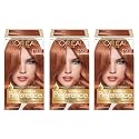 L'Oreal Paris Superior Preference Fade-Defying + Shine Permanent Hair Color, 7LA Lightest Auburn, Pack of 3, Hair Dye