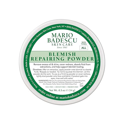 Mario Badescu Blemish Repairing Powder, Accelerate Recovery of Popped Pimples, Reduce Redness, Skin Care Powder for Blemish Concealment and Oil