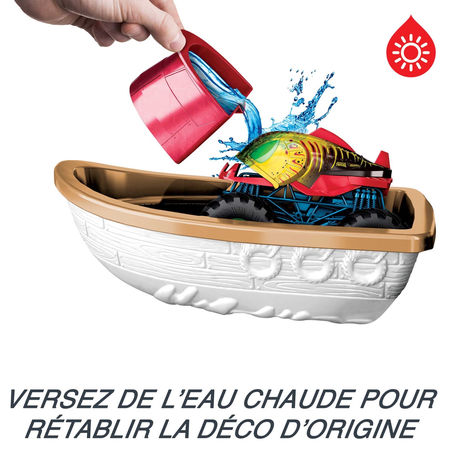 Hot Wheels Monster Trucks Color Shifters Play Set Track for Water Color Changing Toy Cars, Gift +4 Years (Mattel HGV14)