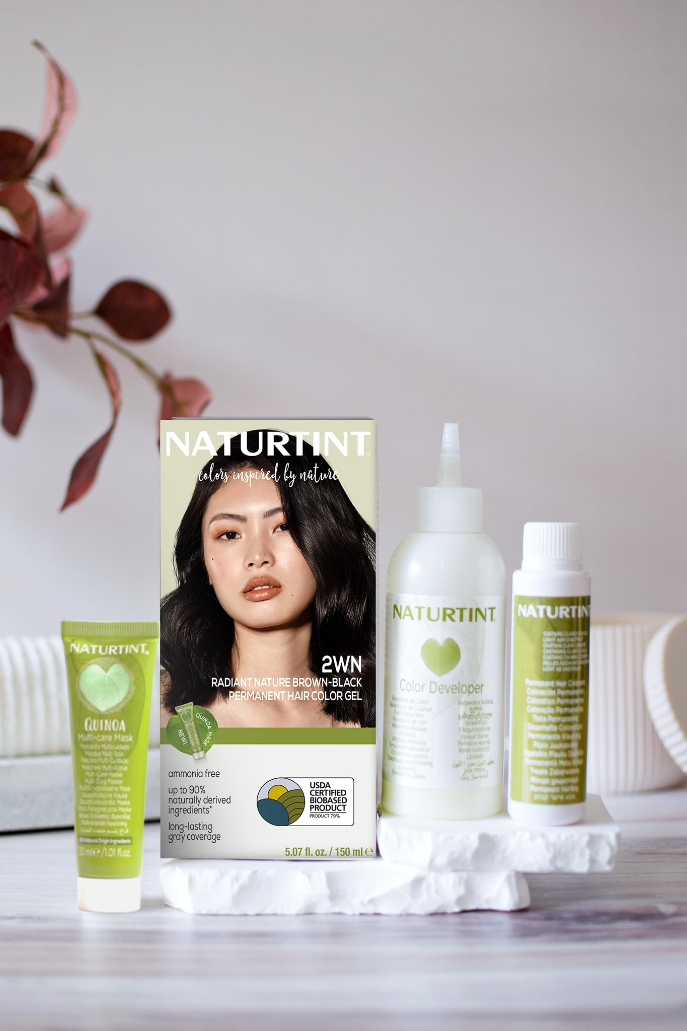 Naturtint 2WN Radiant Nature Brown Black Permanent Hair Color (Pack of 1), Ammonia Free, Vegan, Cruelty Free, up to 100% Gray Coverage, Long Lasting