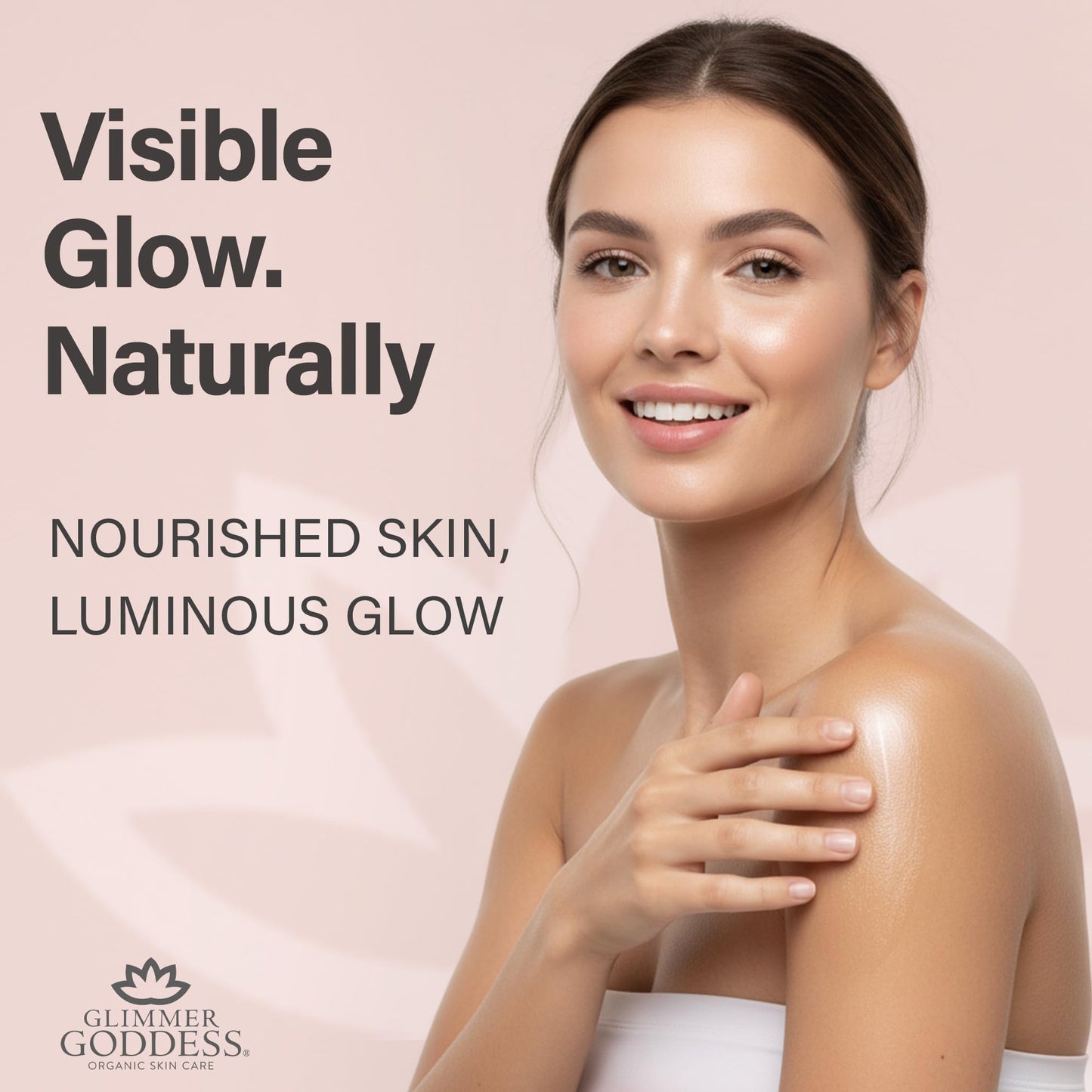 Glimmer Goddess Shimmer Body Butter with Organic Whipped Shea Butter for Hydration, Moisturizing & Silky Natural Glow - Rose Gold Super, 2 oz