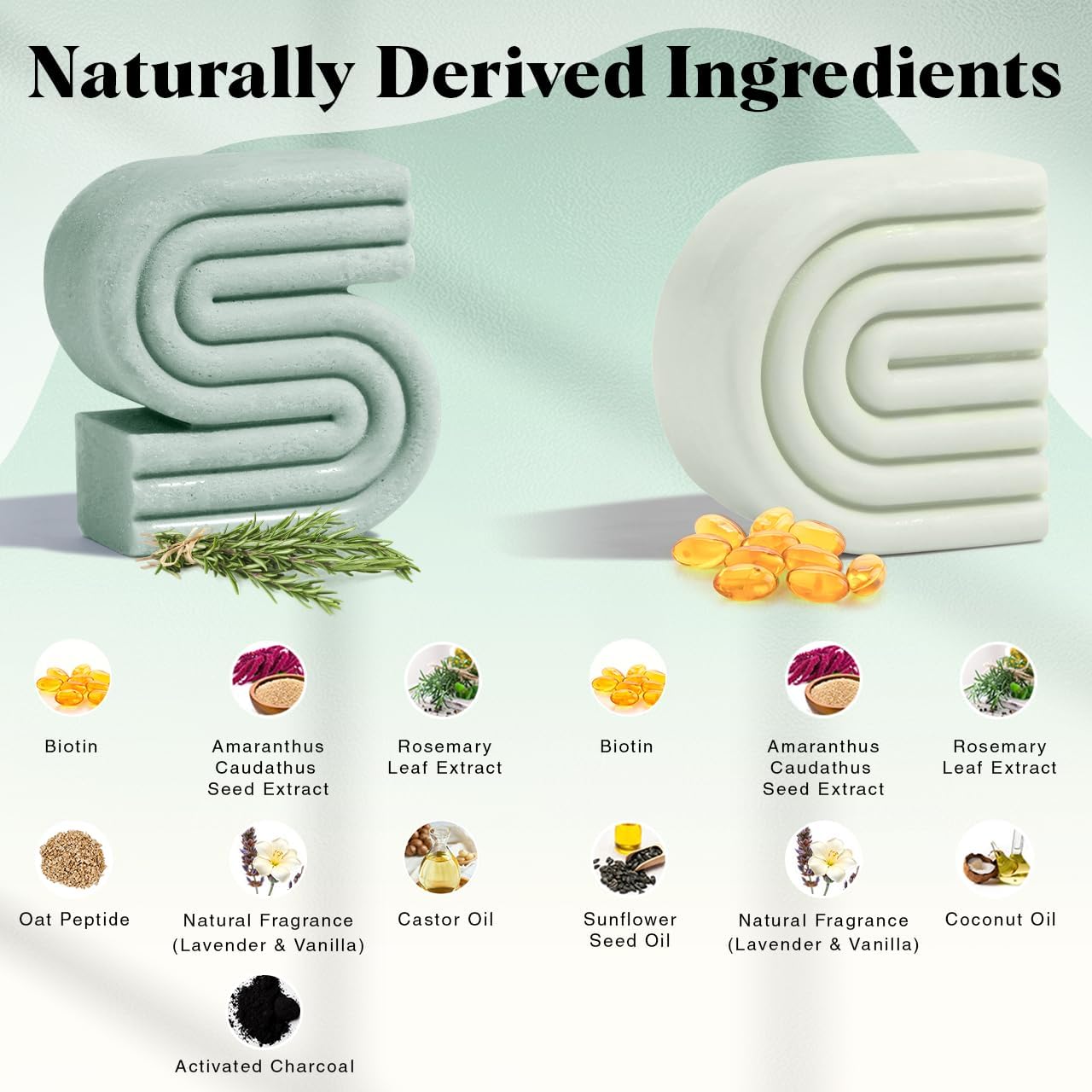Kitsch Rosemary & Biotin Shampoo and Conditioner Set for Hair Growth - Strengthening, Thickening & Volumizing Shampoo and Conditioner Bar - Paraben
