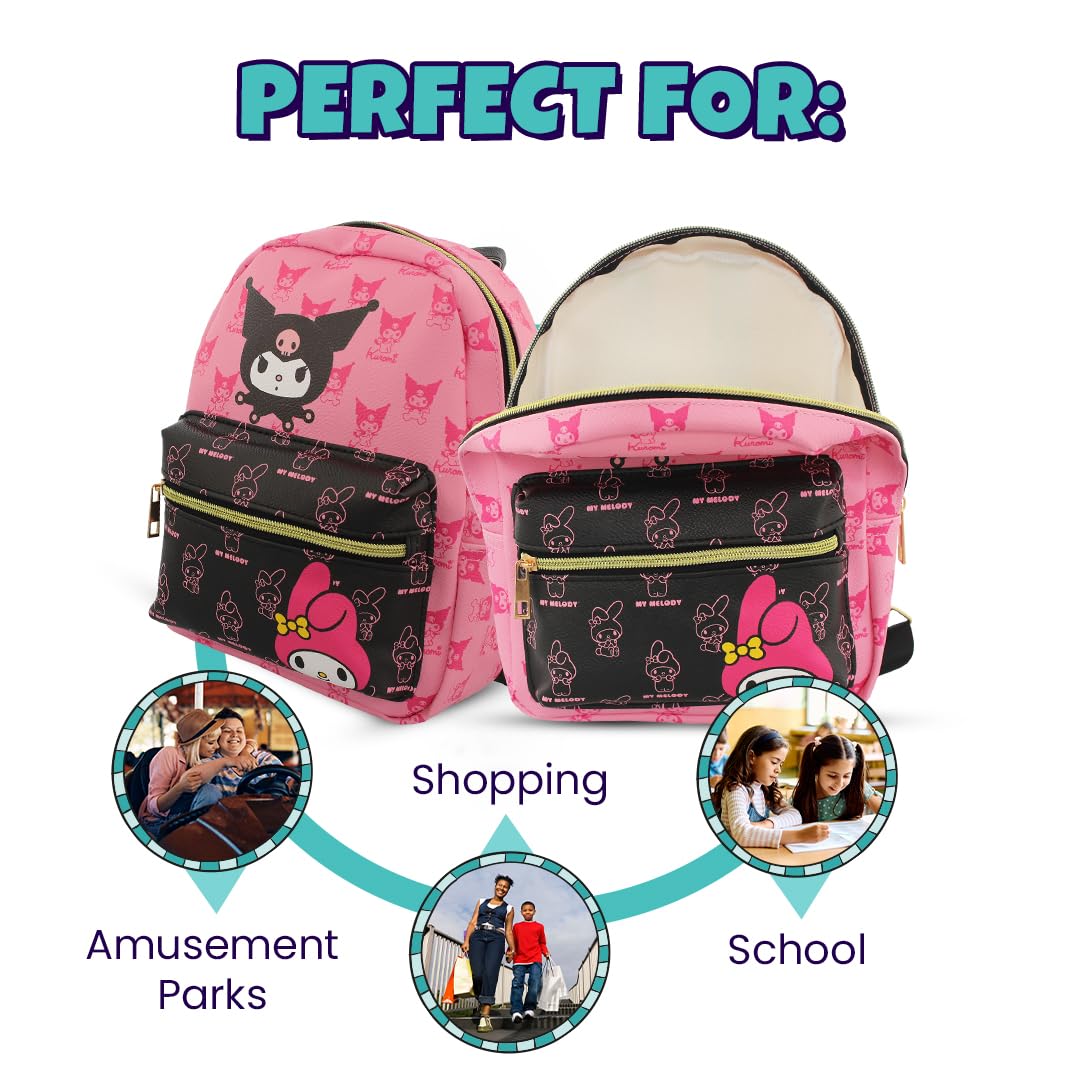 Hello Kitty and Friends Mini PU Leather Backpack Purse with Adjustable Straps 10 Inch