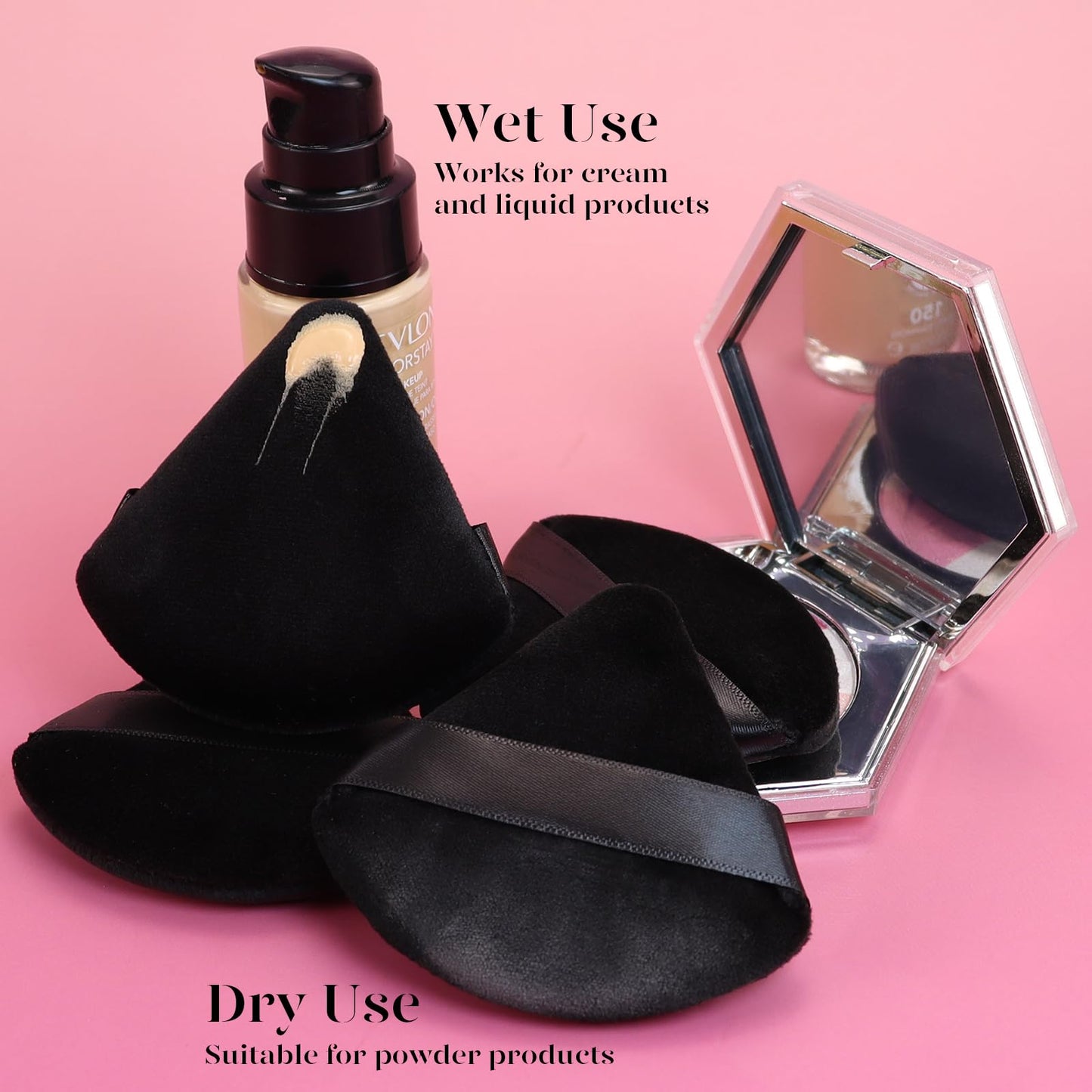 BEAKEY Powder Puff, 12pcs Face Triangle Powder Puffs for Loose & Foundation Beauty and Personal Care BEAKEY