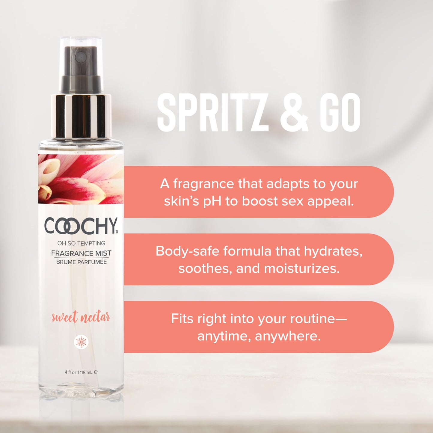 Coochy Fragrance Mist - Hair and Body Mist Spray for Women - Infused with Pear, Wild Berries & Apple Blossoms - Sweet Nectar - 4 fl oz Beauty & Personal Care Coochy