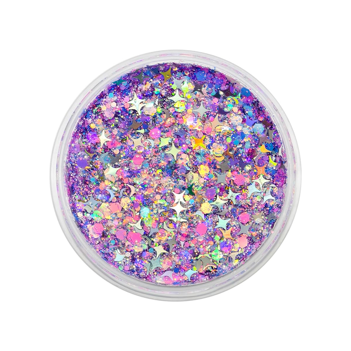 Lilac Purple - Holographic Chunky Glitter Gel for Body, Face, Hair - Vegan & Cruelty Free - Electric Bliss Beauty - Uses Include: Festival Rave Makeup