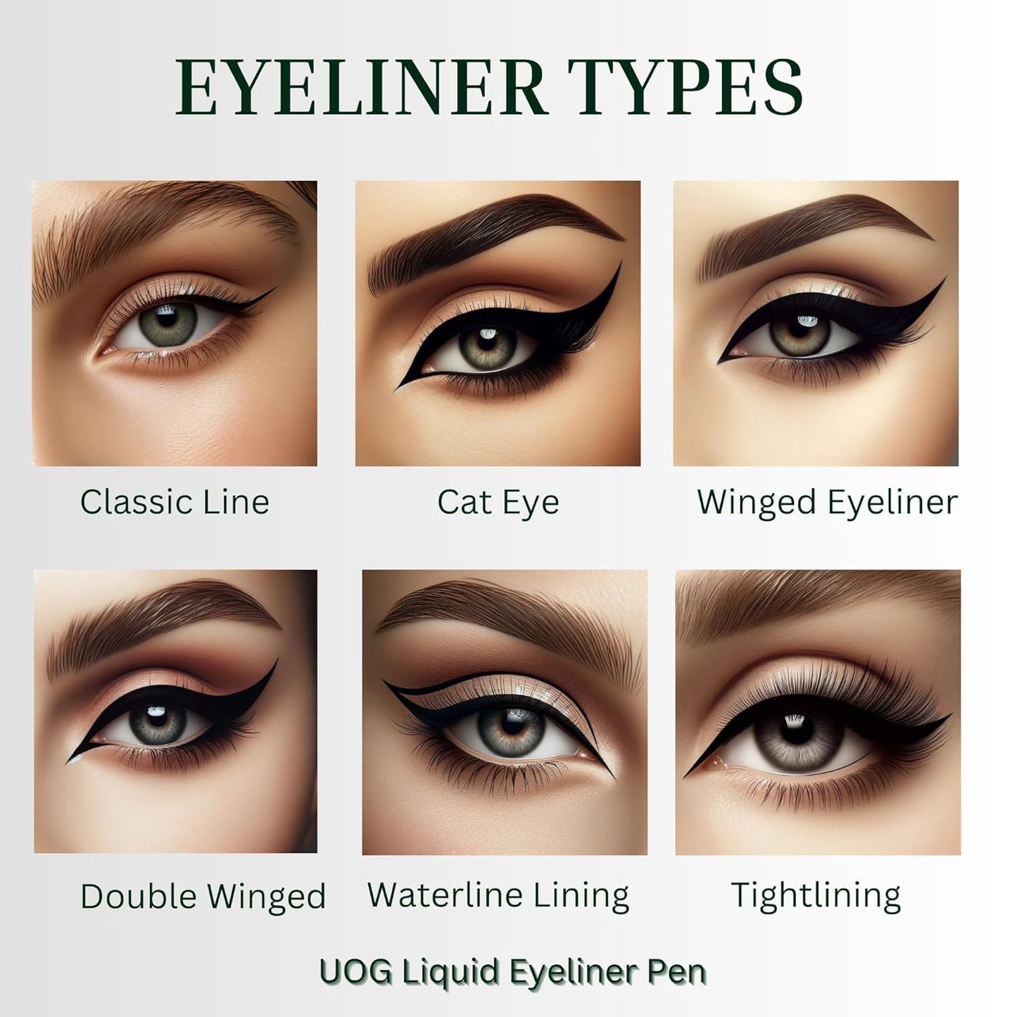 UOG (United One) Liquid Eyeliner & Eyebrow Liner - Waterproof, Semi-Permanent, Smudge-Proof, Lasts Up to 7 Days, Allergy-Free with Precise Slender…