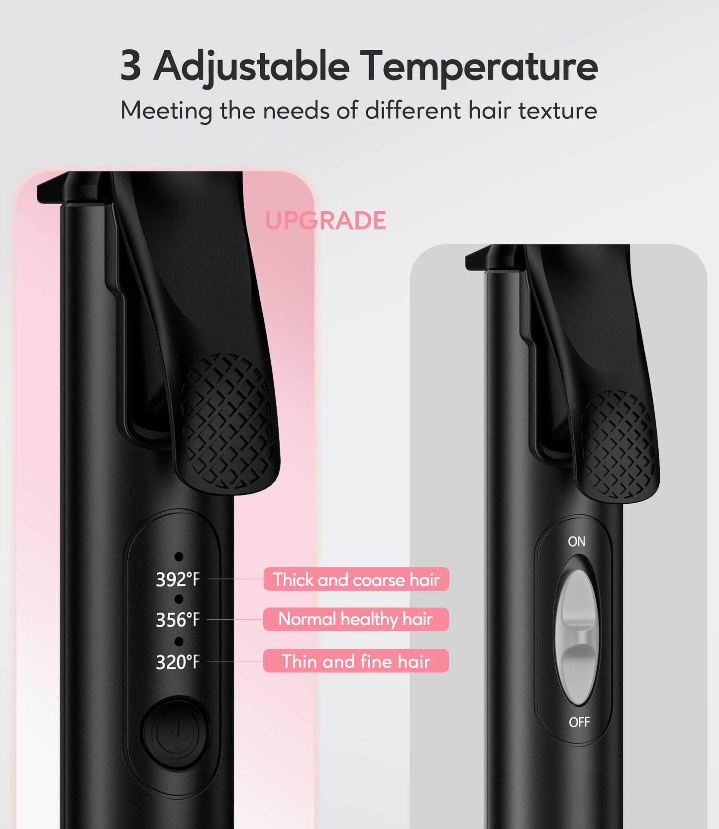 FARERY 1/2 Inch Ceramic Mini Hair Curler with 3 Adjustable Temp, 100-240V Dual Voltage, Travel Curling Iron for Short Hair, Auto-Off, Infused