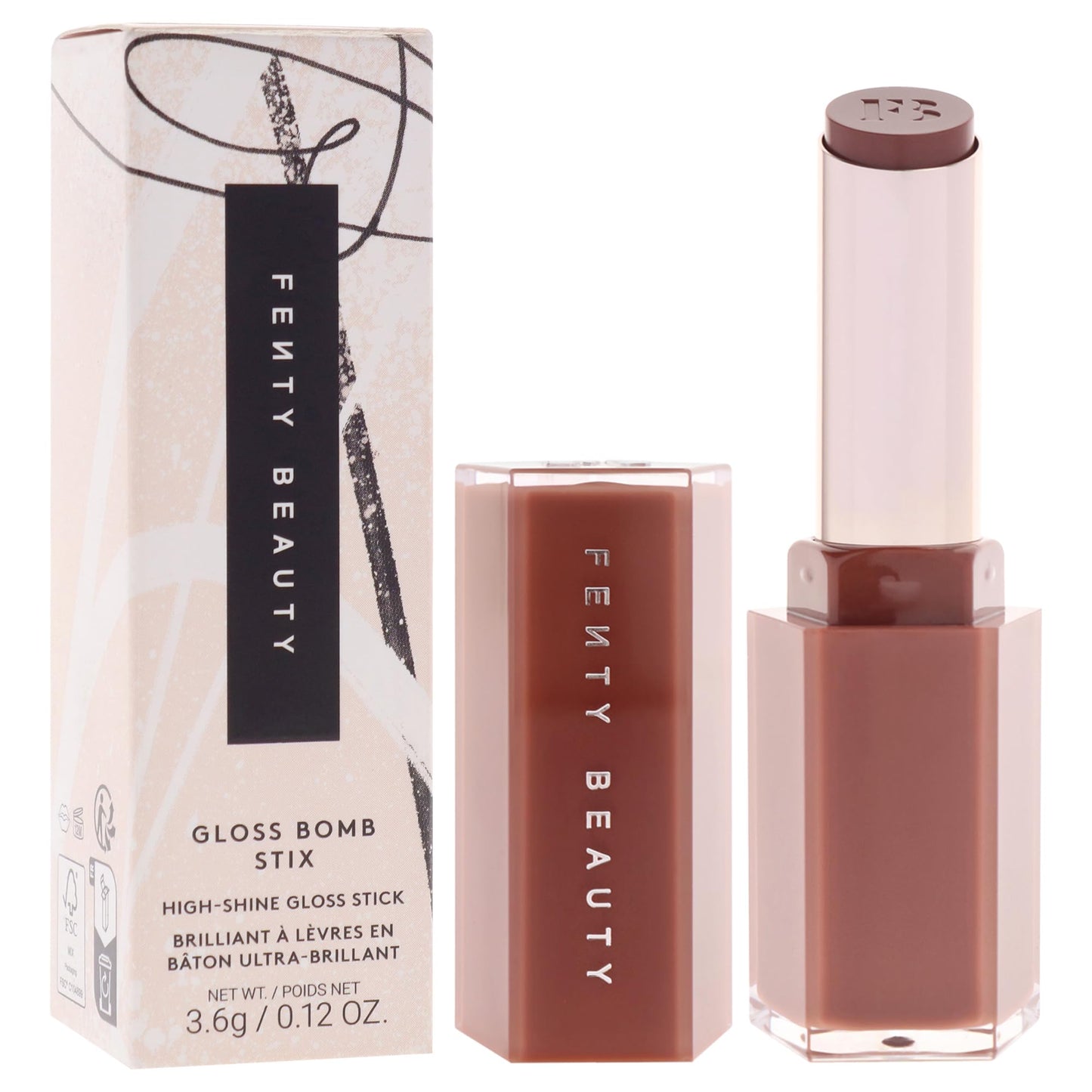 Gloss Bomb Stix High Shine Gloss - 12 Rose Amber by Fenty Beauty for Women - 0.12 oz Lipstick
