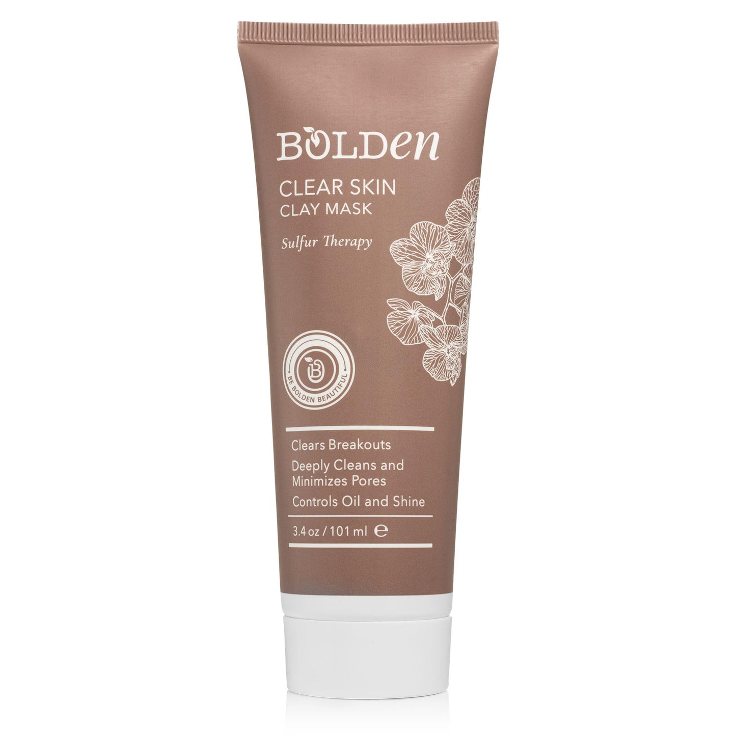 BOLDEN Clear Skin Clay Mask | Made with Sulfur for Deep Pore Cleansing & Preventing Breakouts | Pore Minimizer and Oil Reducer for Sensitive Skin |
