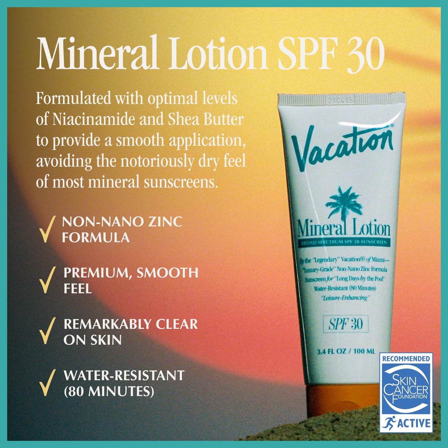 Vacation Mineral Lotion Sunscreen SPF 30 & Air Freshener Bundle, Non-Nano Zinc Oxide Formula, No White Cast, Water-Resistant, Dermatologist-Tested