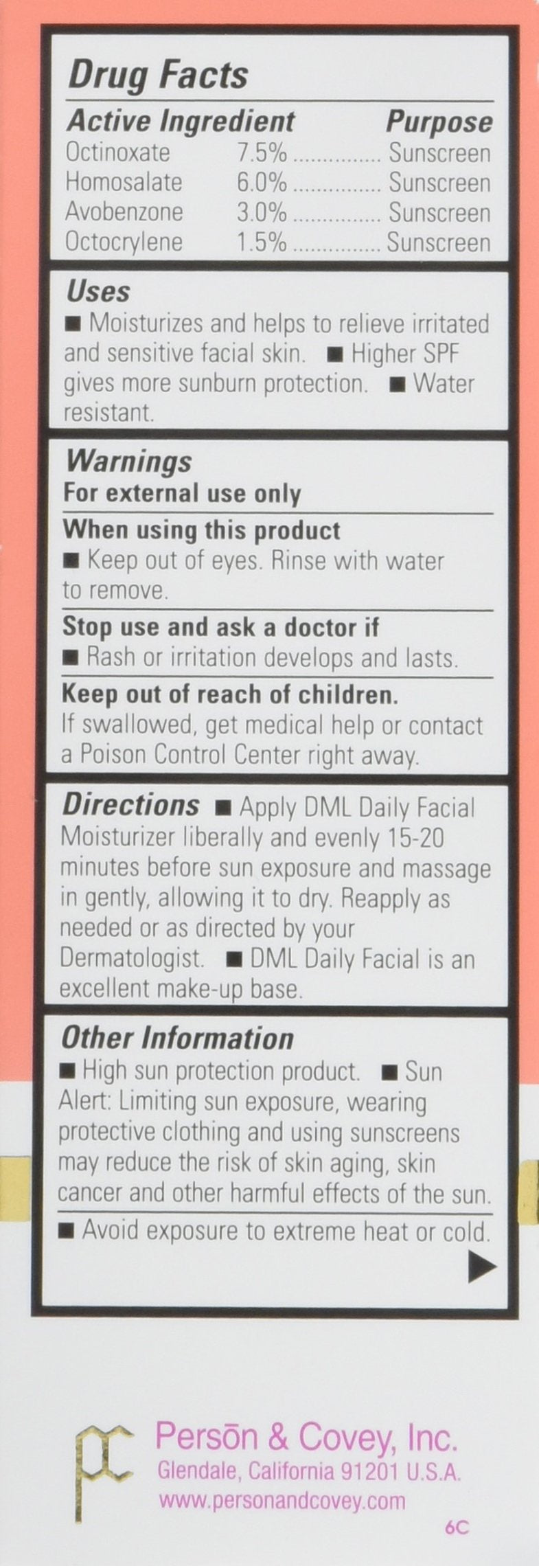 DML Facial Moisturizer SPF 25 1.50 oz (Pack of 3)