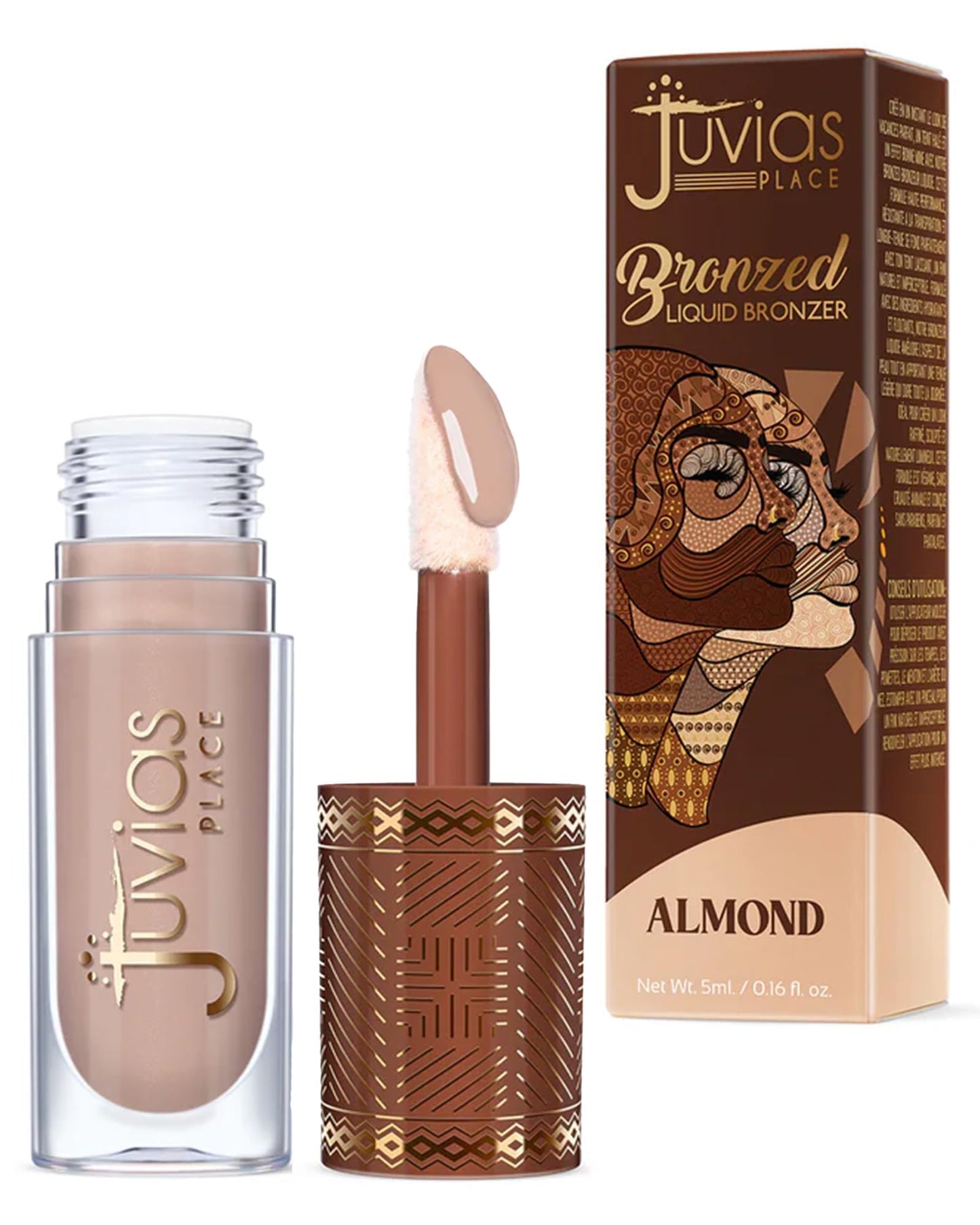 Juvia’s Place Bronzed Liquid Bronzer - Almond - Liquid Bronzer for Face with Silky Blendable Texture - Buildable Coverage for Natural Contour