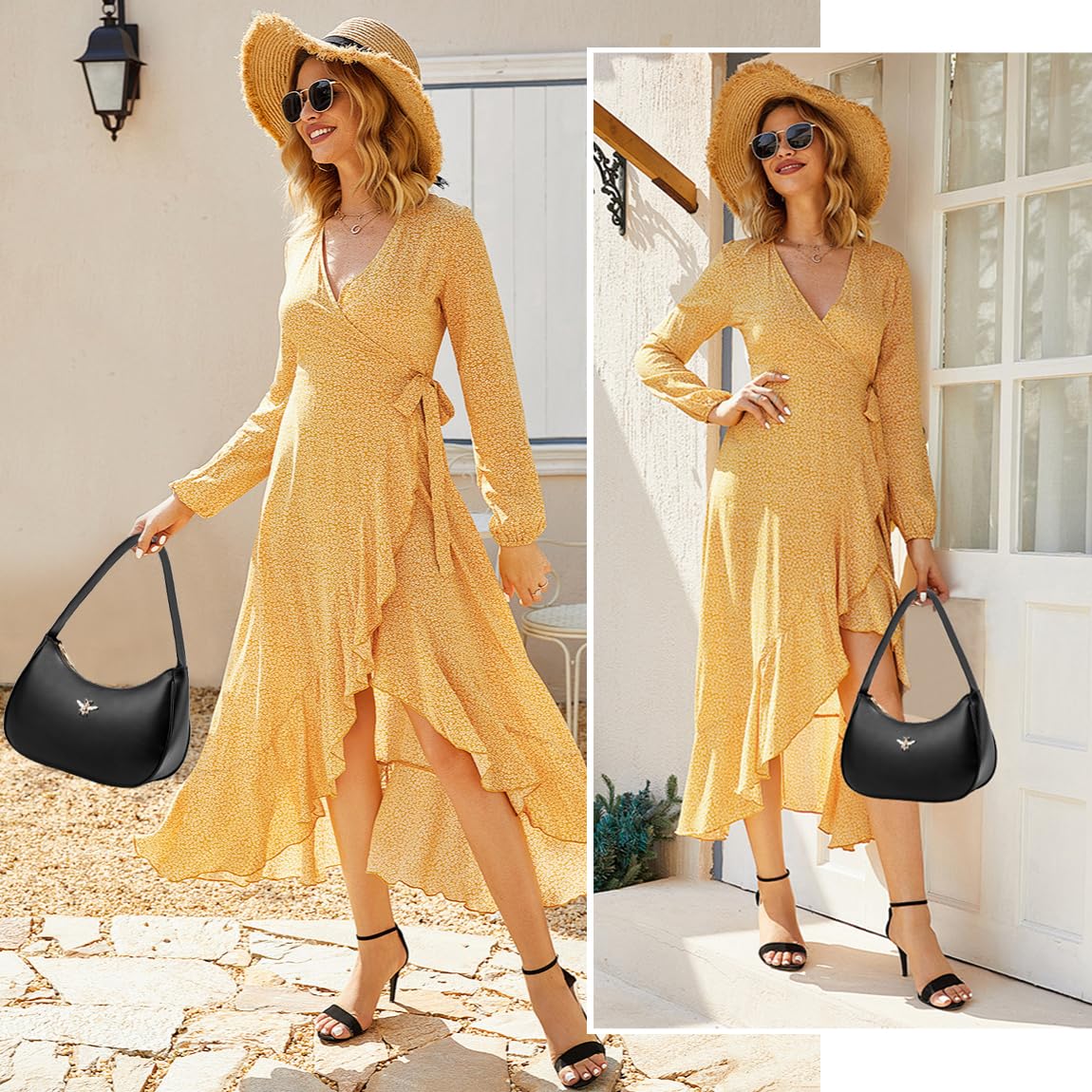 BAIKELI Crescent Shoulder Bags for Women Small Shoulder Purse Handbag Retro