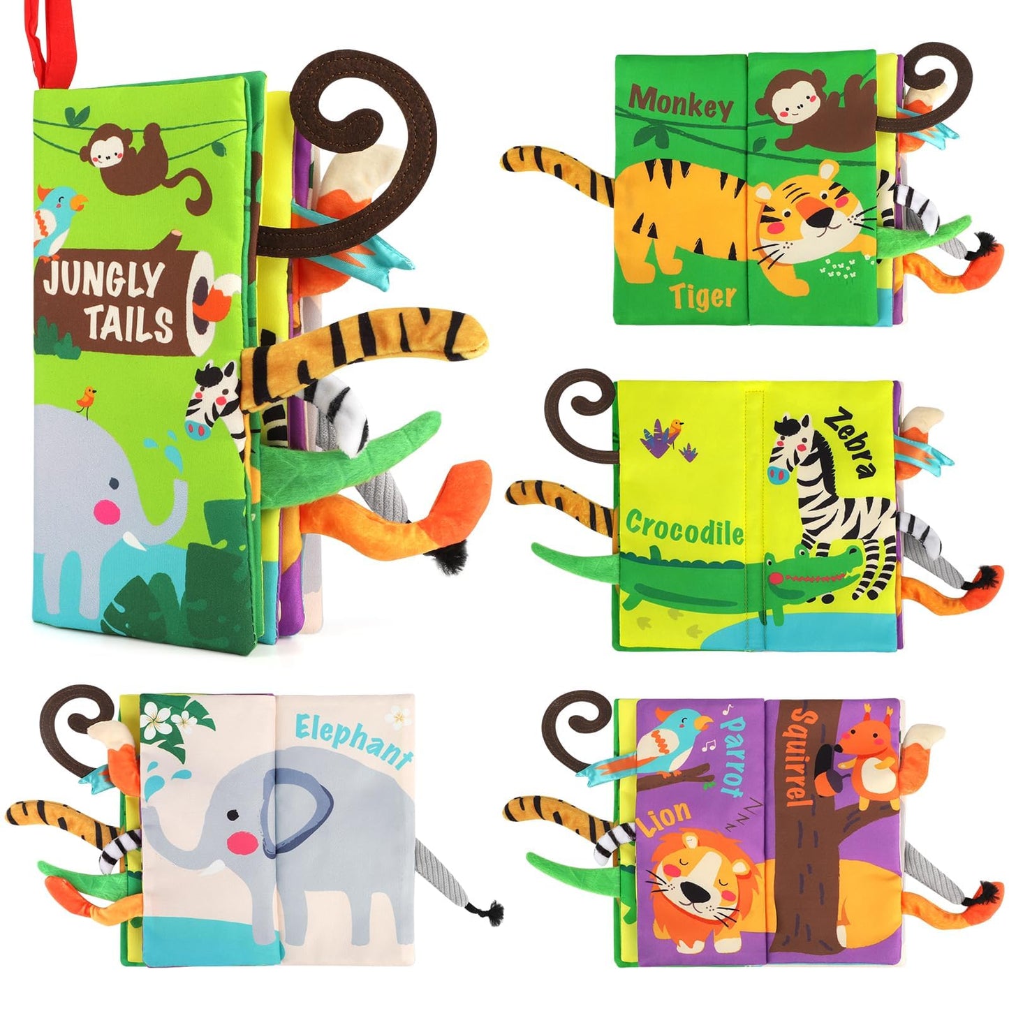 beiens Baby Crinkle Cloth Books – Touch & Feel Soft Infant Toys for Early Development, Interactive Stroller Books & Newborn Gifts 0-18 Months