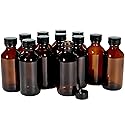 Vivaplex, 12, Amber, 2 oz Glass Bottles, with Lids
