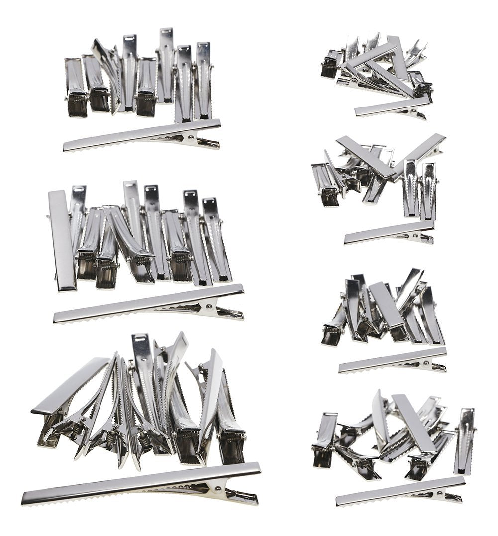 Shapenty 7 Sizes Metal Hair Clips Alligator Teeth Prongs Hair Clips Hairpins Clamps Holders for Women Girl Hair Bow Accessories Making Hair Salon DIY