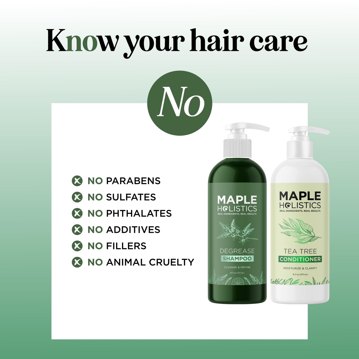 Shampoo and Conditioner for Oily Hair and Scalp - Sulfate and Paraben Free Shampoo and Conditioner Set for Oily Hair with Deep Cleansing Tea Tree Oil
