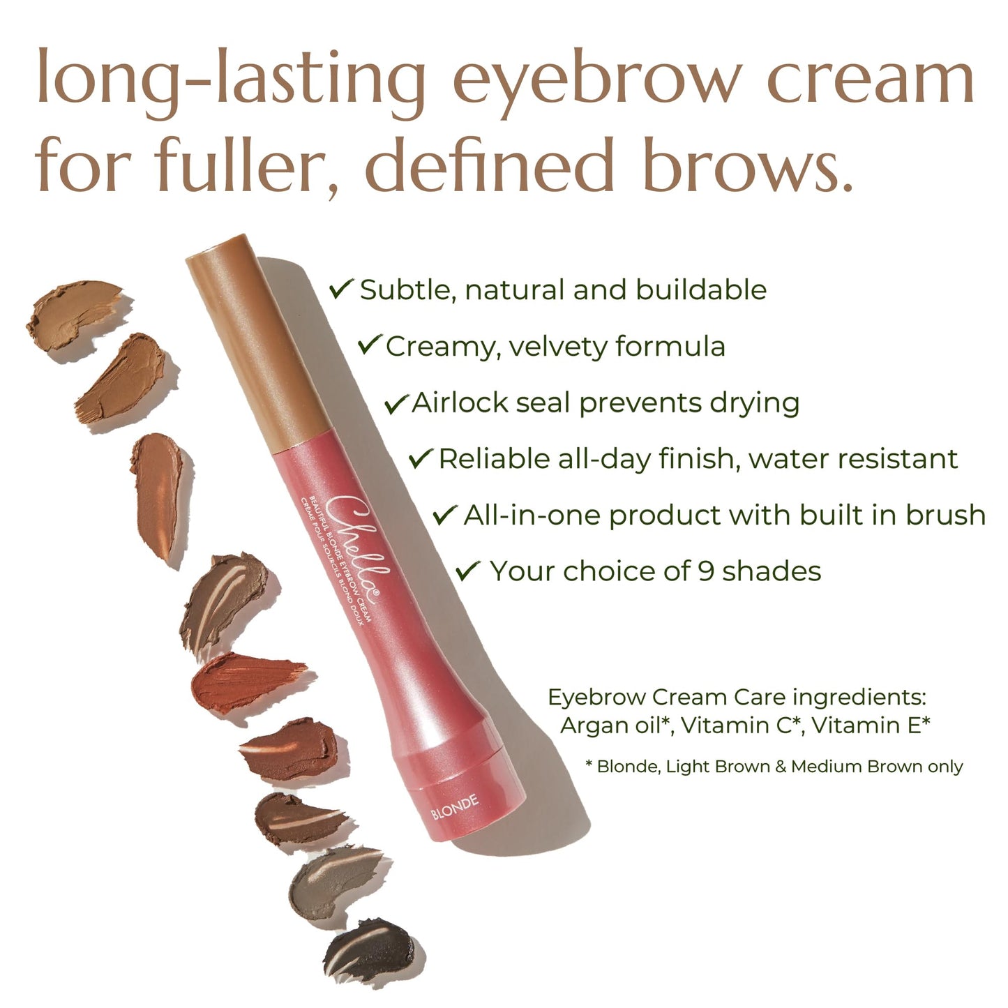 Chella Eyebrow Cream, Awesome Auburn - Vegan, Cruelty Free, Paraben Free, Gluten Free Eyebrow Pomade Makeup - Long Wearing, Velvet Consistency, Water