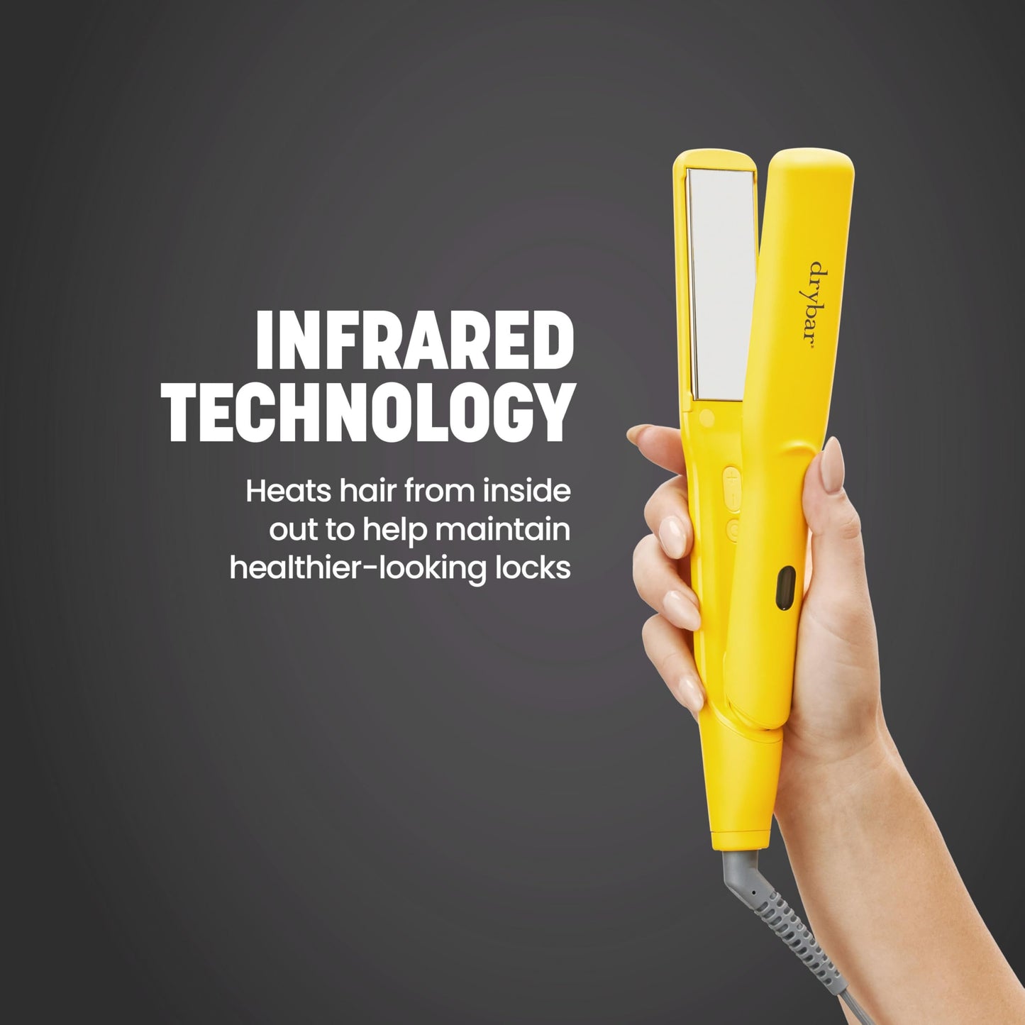 Drybar The Tress Press Straightening Iron 1" - Ionic Technology for Smooth, Shiny Hair - Straighten or Wrap Around Barrel to Create Curls, Waves, or