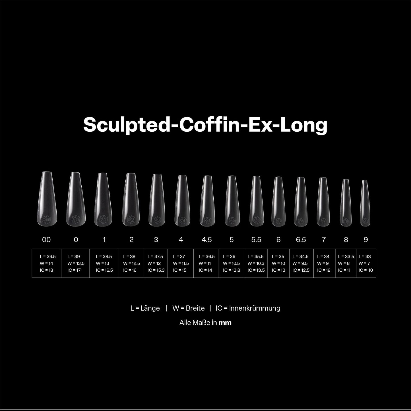 Apres Gel-X® Coffin Box of Nail Tips | 280 Gel-X Tips, Soft Tips, 14 Sizes 00-9 | Half-sizes Included (Sculpted Coffin Extra Long Box, 280 Count) Beauty & Personal Care APRÉS