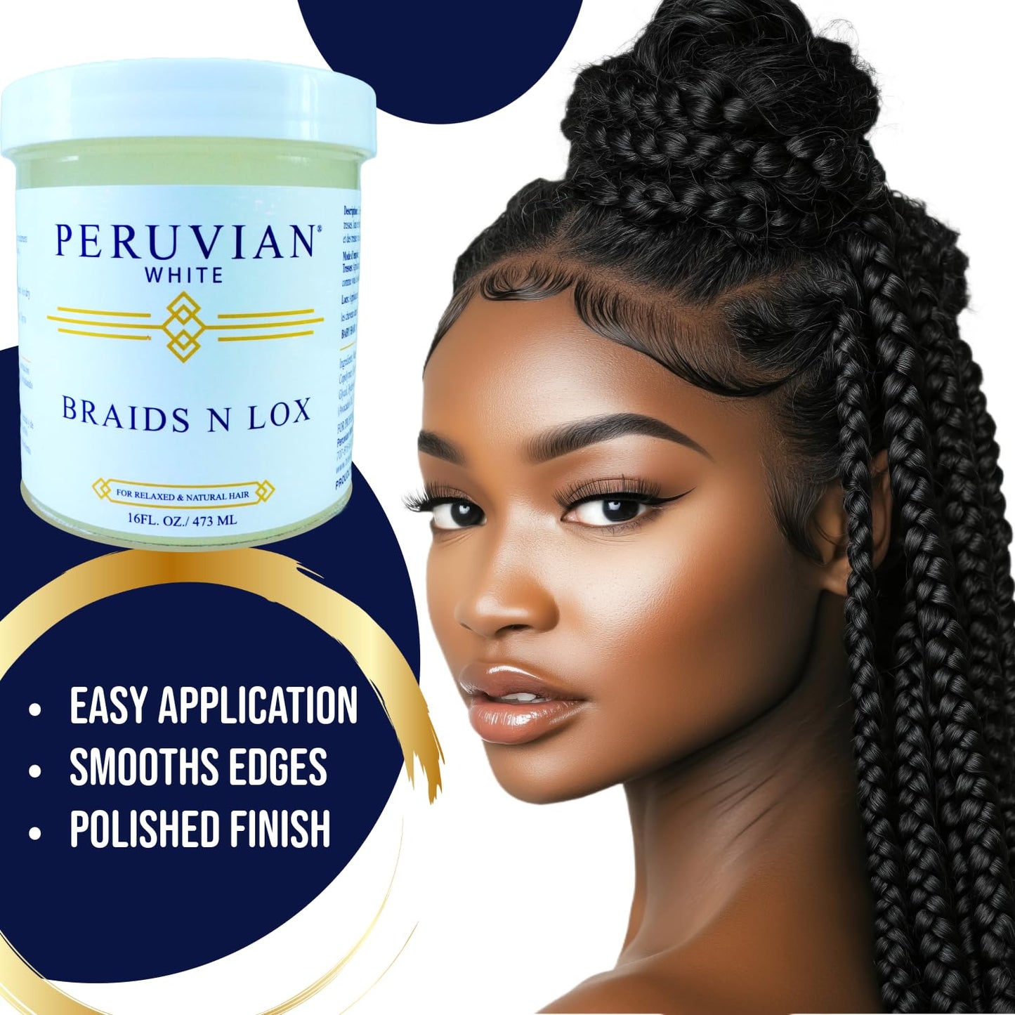 Peruvian white Braids N Lox Gel - Smooths Edges,Locks in Style