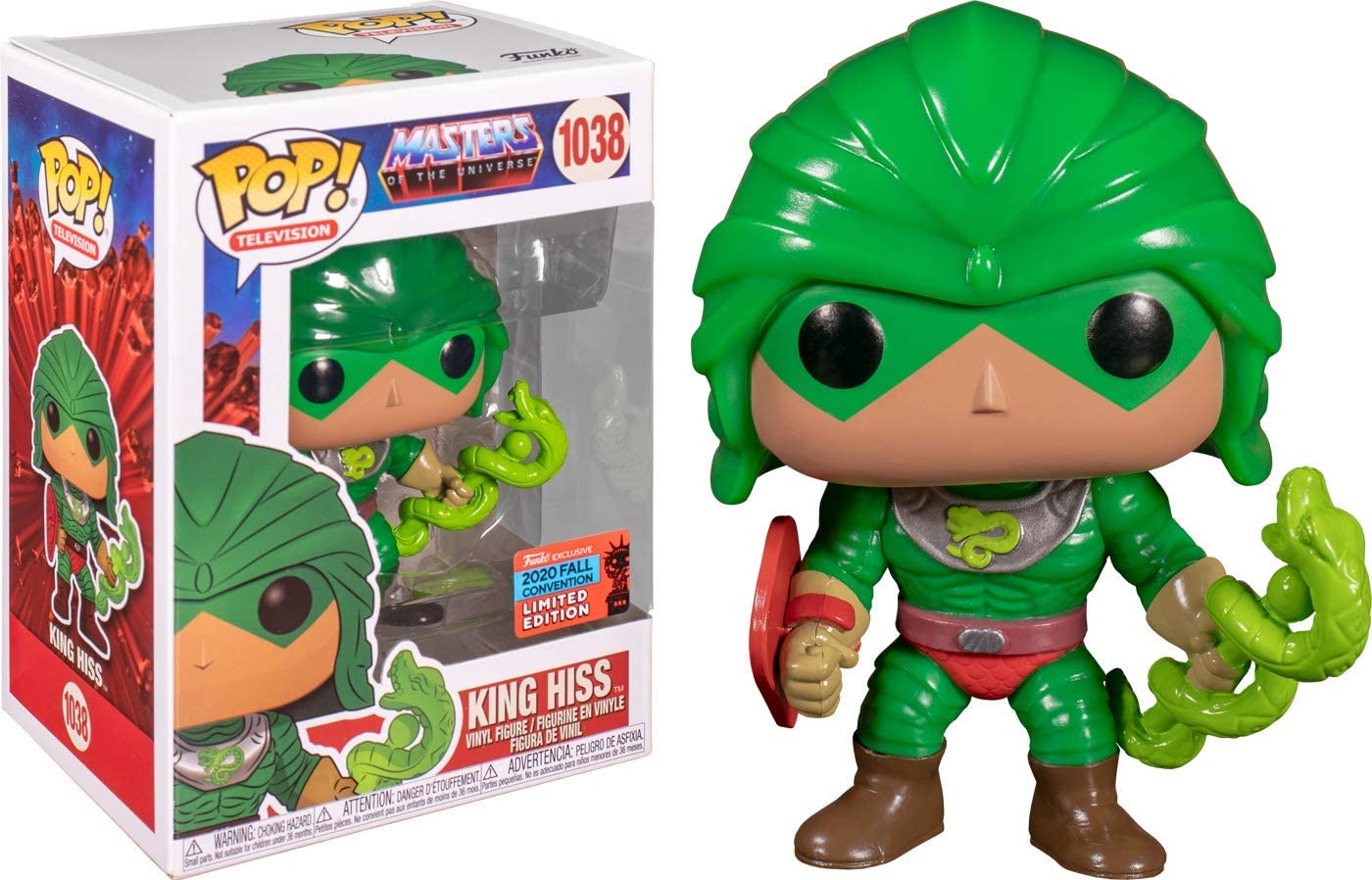 Funko Pop! TV: Masters of The Universe - King Hiss, NYCC 2020 Shared Fall Convention Exclusive Vinyl Figure…