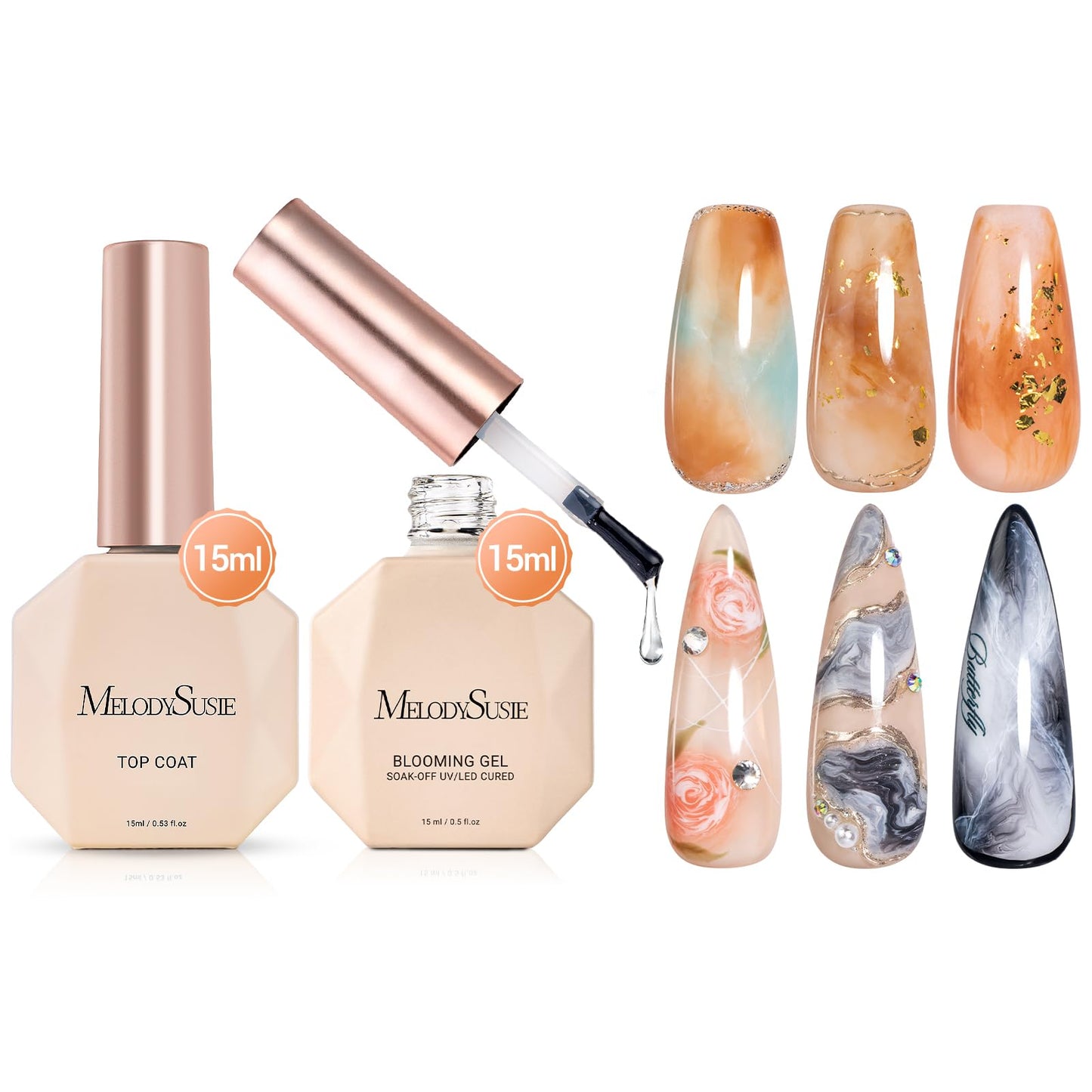 MelodySusie Hema Free Gel Nail Polish, 0.5 Fl Oz Thick Beige Brown Gel Polish, Non Toxic, Long Lasting, Soak Off UV Nail Polish, Manicure Nail Design Beauty and Personal Care MelodySusie Default Title