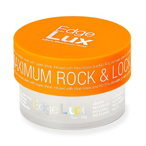 Lux Collection Edge Control Gel for 4C Hair - 48 Hour Maximum Hold Edge Control, Edge Lux with Castor Oil, Keratin & Biotin, Non-Flaking Styling Gel