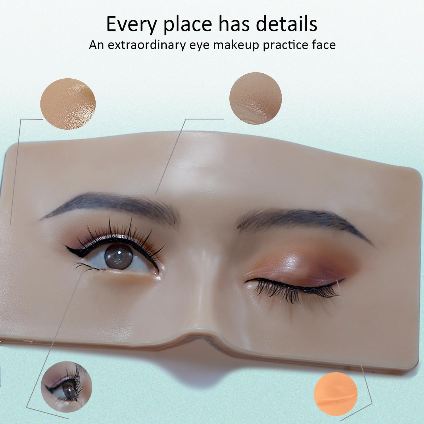 GETPUCHRA Makeup Practice face Eye Makeup Silicone Makeup Practice Board Realistic Face Model Makeup Practice Mask,With Replaceable Eyes (Eye makeup