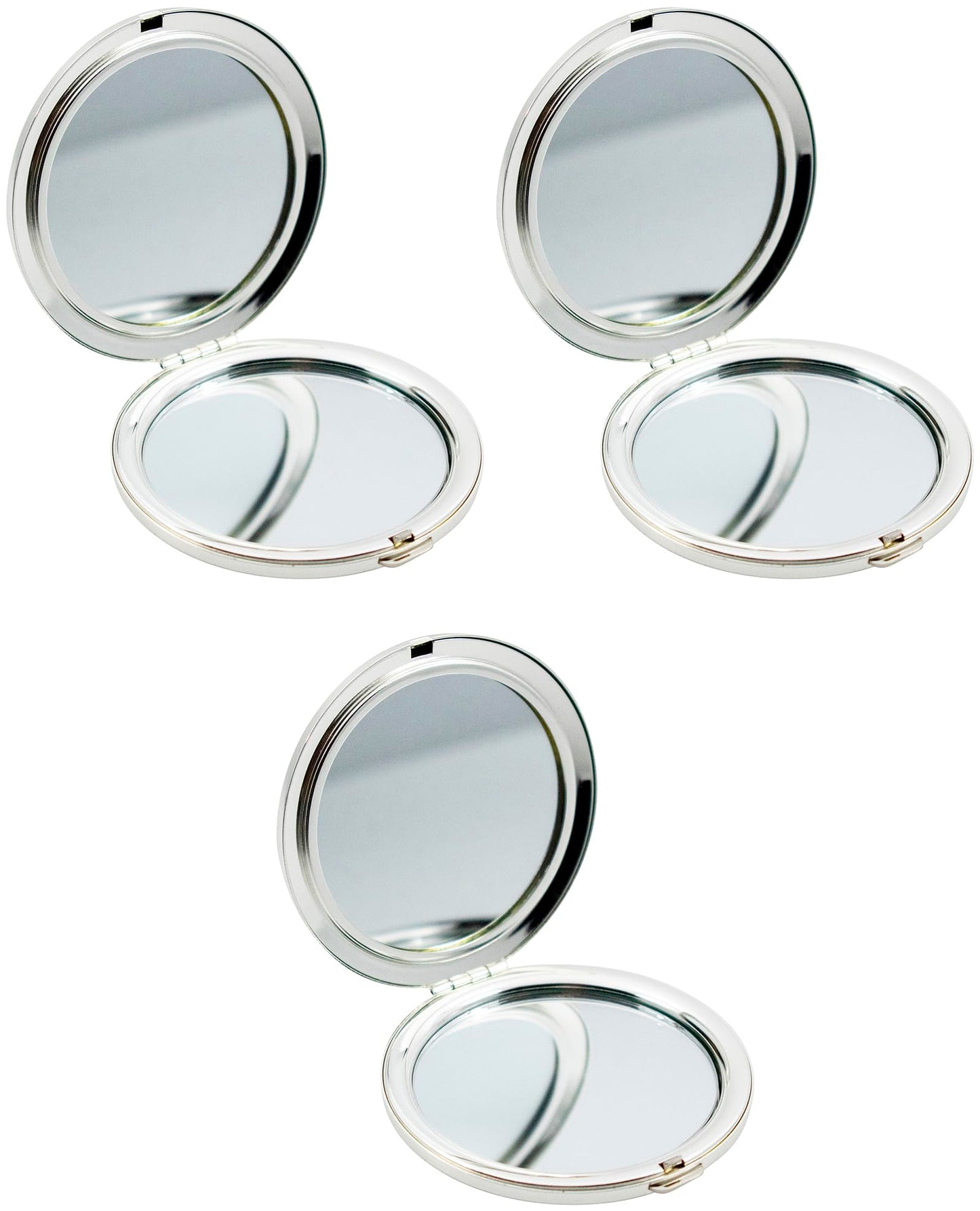 Stephanie Imports Set of 3 Double Sided Magnifying Round Compact Mirrors with Printed Insert (Colorful Stripes)