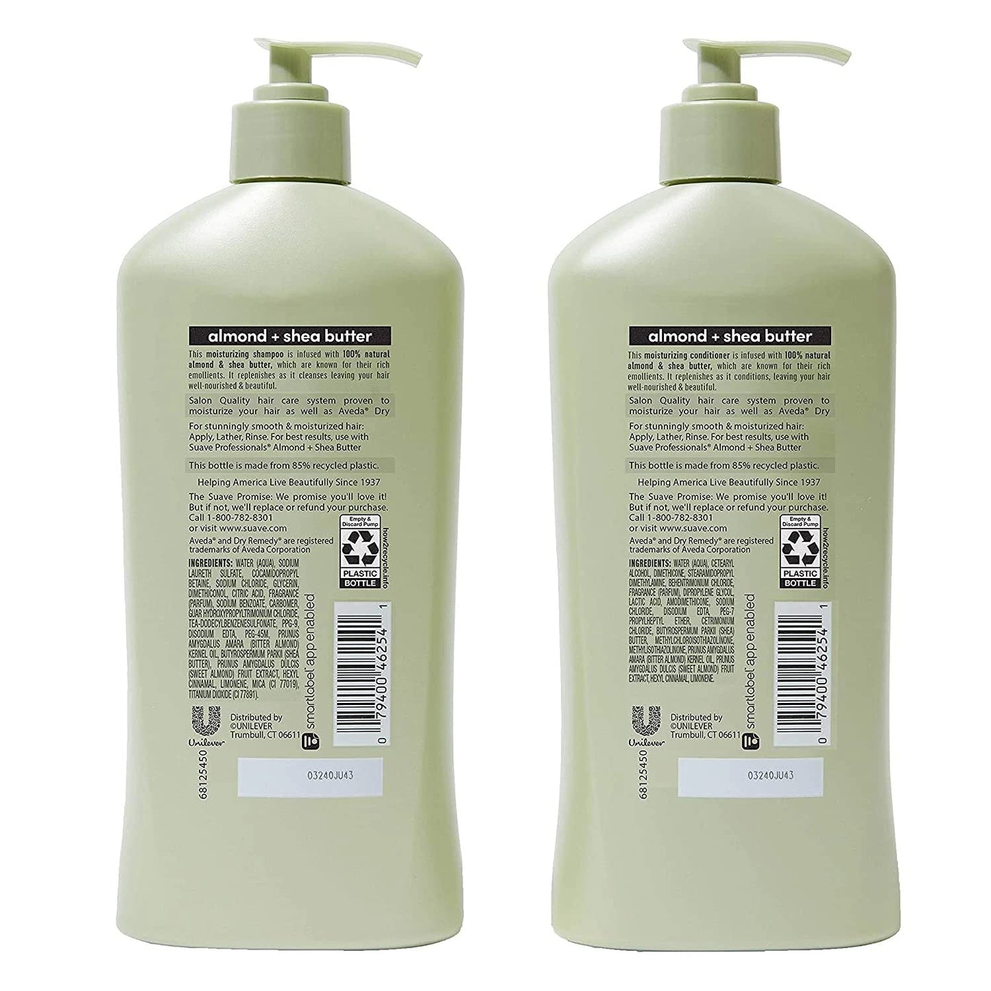 Suave Professionals Moisturizing Shampoo and Conditioner Almond + Shea Butter 18 oz, 2 count