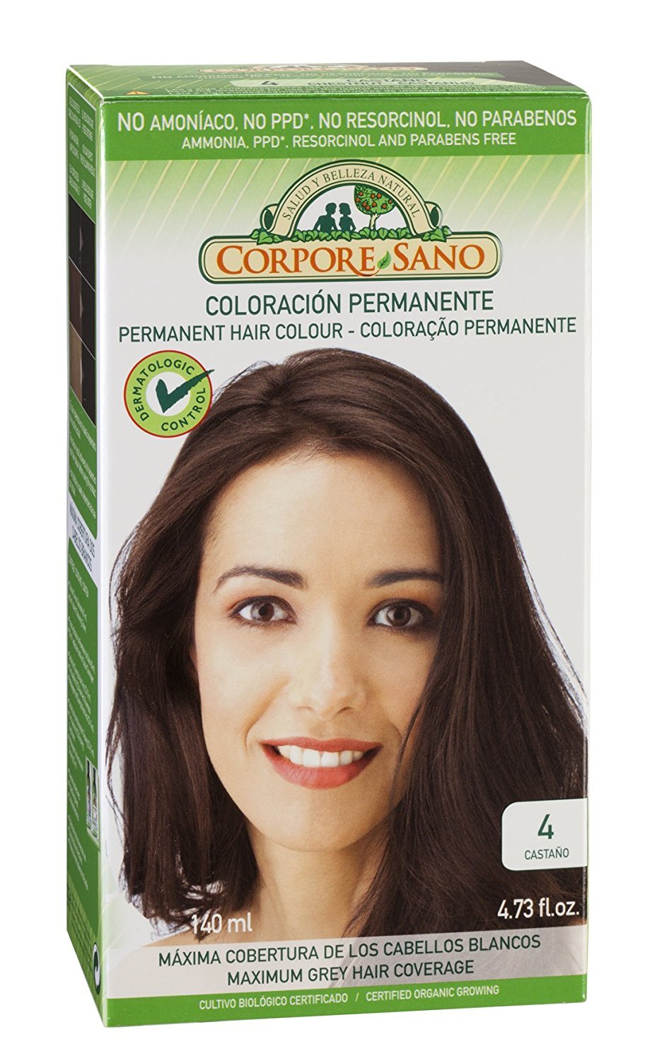 Corpore Sano Permanent Hair Colour-Does Not Contain: PPD, AMMONIA, RESORCINOL, PARABENS.Same as Naturvital (~ 4 Chestnut)