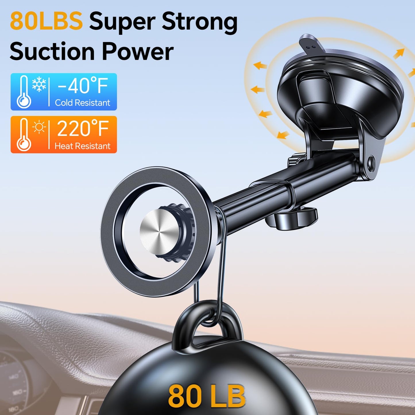 Coolpow for MagSafe Car Mount【Windshield+Vent+Dash】Magnetic Phone Holder for Car Phone Holder Mount Cell Phone Holders for Your Car Accessories…