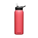 CamelBak eddy+ Water Bottle with Straw 32oz - Insulated Stainless Steel, Wild Strawberry
