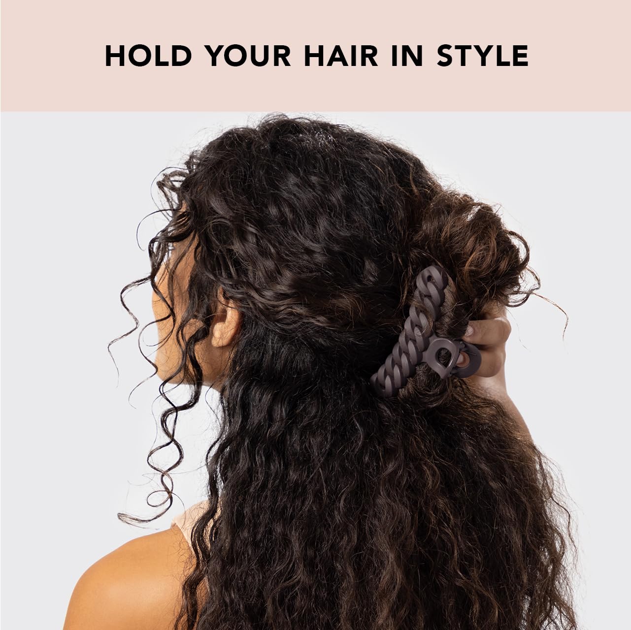 Kitsch Recycled Plastic Large Claw Clip, Big Chain Hair Clips for Women, Big Claw Clips for Thick Hair | Ideal Gifts for Women, (3pc Set Large