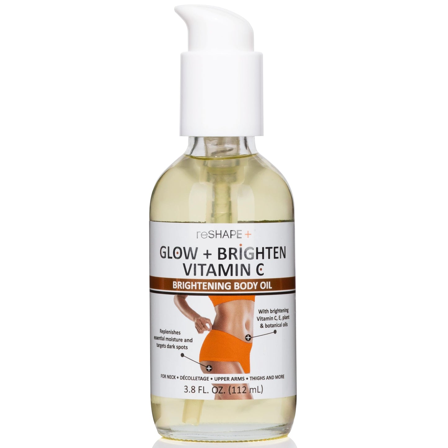 Reshape+ Vitamin C Body Oil Skin Care Moisturizer W/Vitamin E & Turmeric - Nourishing, Brightening, & Hydrating Body Oil To Improve Look Of Dark