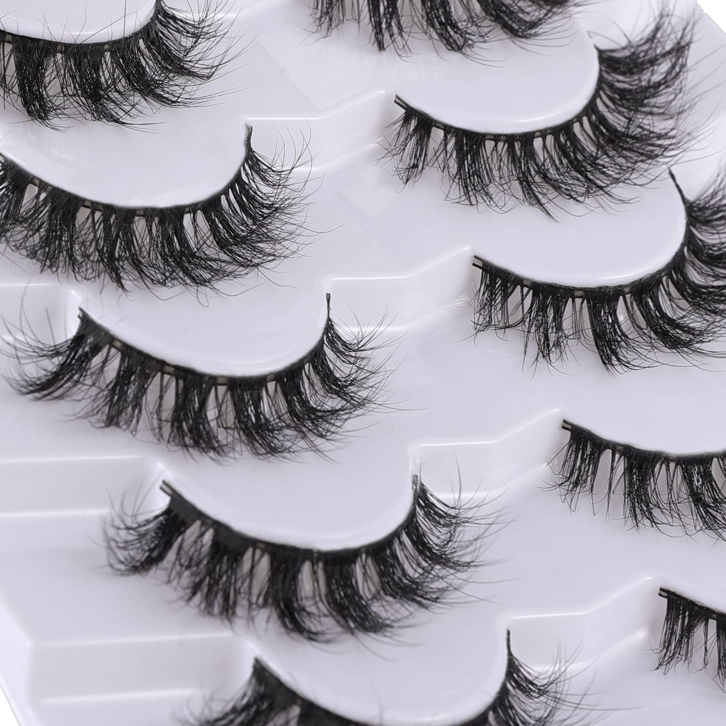 Mebver False Eyelashes Cat Eye Lashes Faux Mink Lashes Natural Look Fluffy Wispy Lashes That Look Like Extensions Pestañas Postizas D Curl Lash Strips
